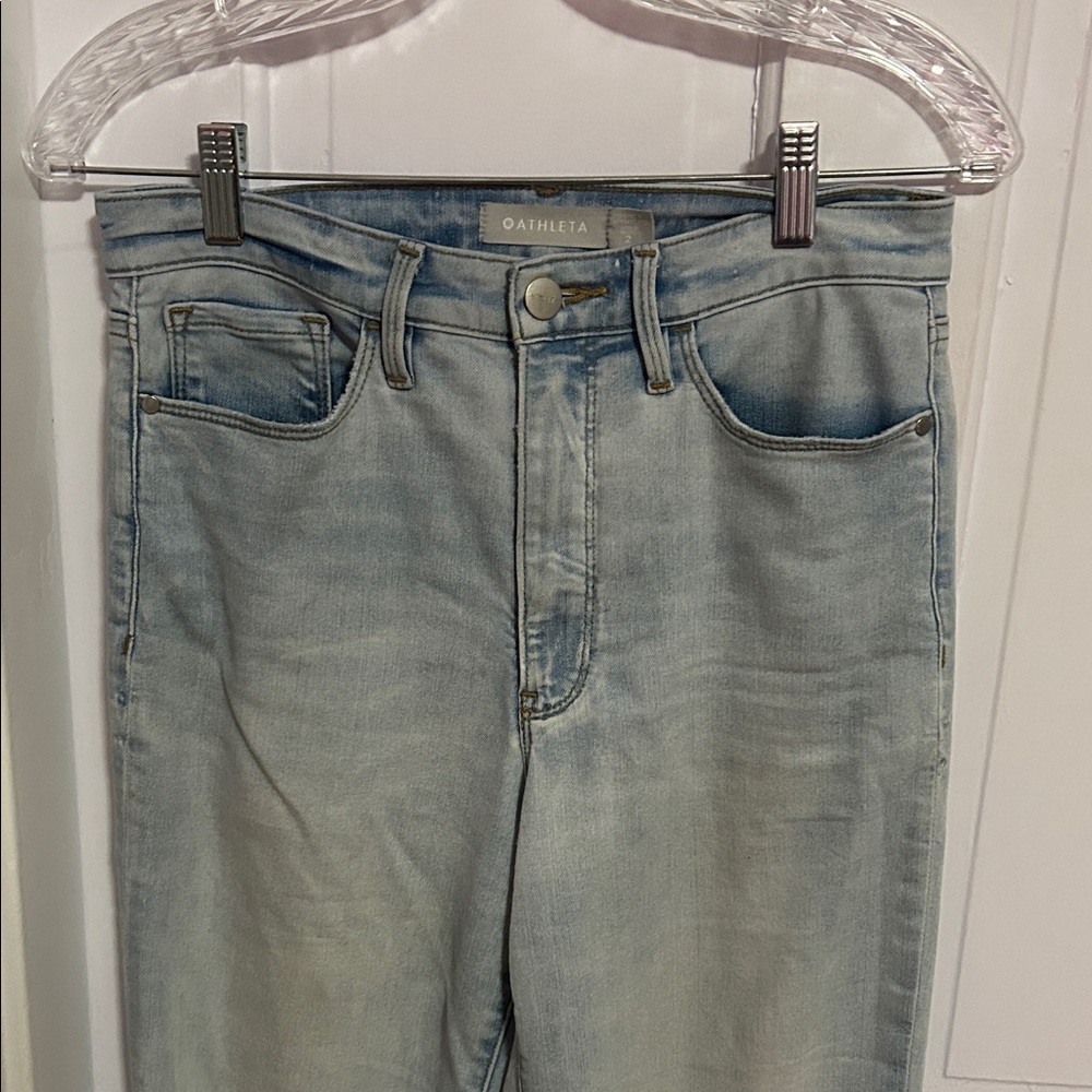 Athleta SCULPTEK Light Wash Straight Ankle Jeans